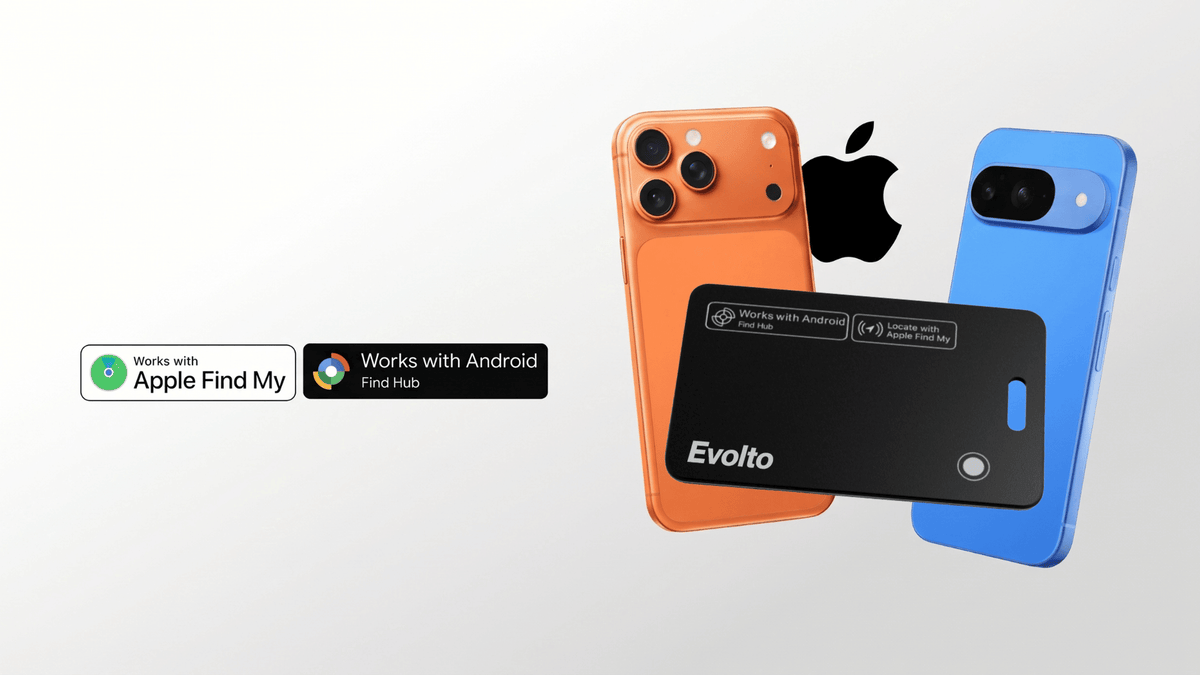 Evolto Spårkort fungerar med Apple Hitta och Google Find Hub