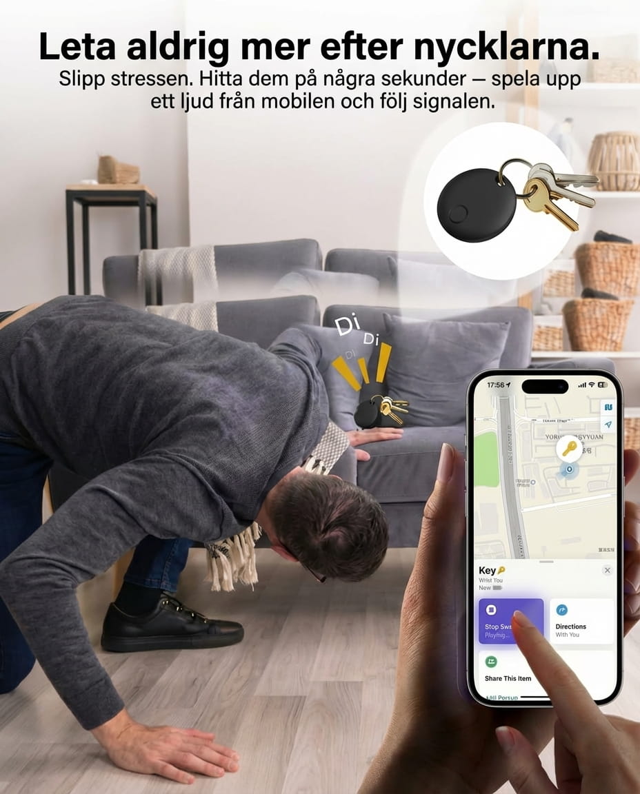 Evolto™ Nyckelspårare – Hitta Dina Nycklar med Mobilen - Evolto