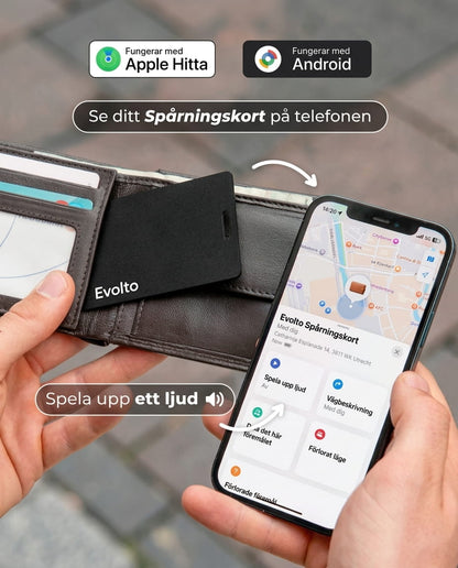 Evolto™ Spårningskort / Tracking Card – För iPhone & Android - Evolto