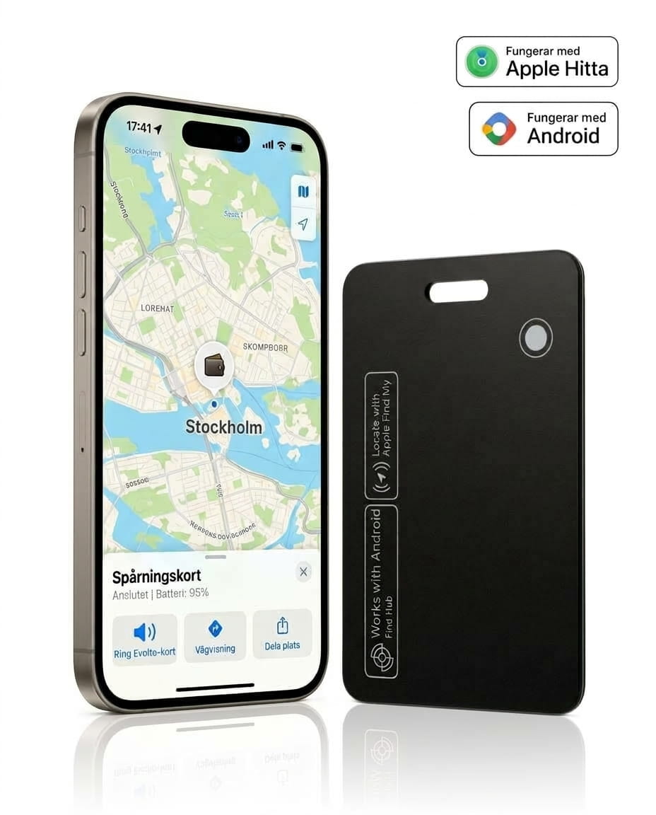 Evolto™ Spårningskort / Tracking Card – För iPhone & Android - Evolto