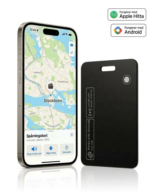 Evolto™ Spårningskort / Tracking Card – För iPhone & Android - Evolto